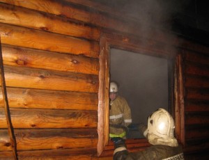 Пожар в бане г.п. Советский на улице Строительной
